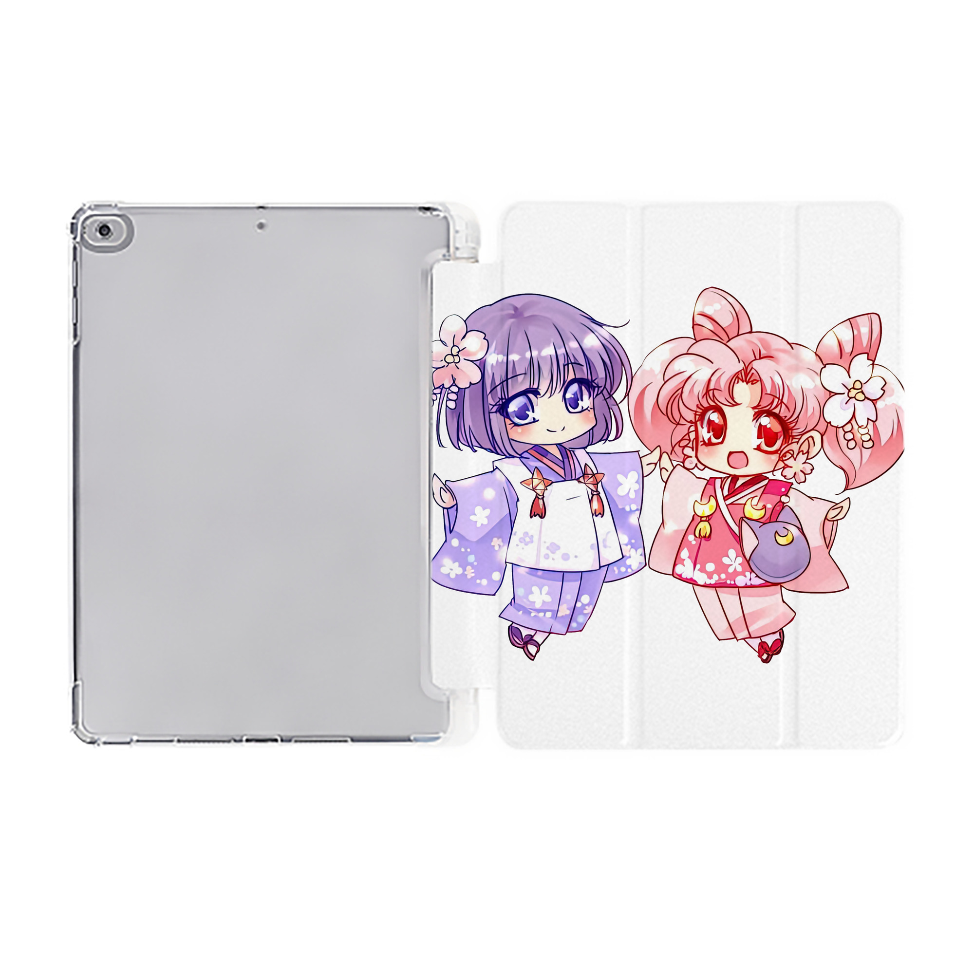 （画像用） 美少女戦士セーラームーン ちびうさ Sailor Moon Chibiusa Tsukino Usagi Small Lady Serenity IPad ケース ペン収納付き 三つ折りスタンド PUレザー×シリコン 対応機種9.5/10.5/10.9インチ